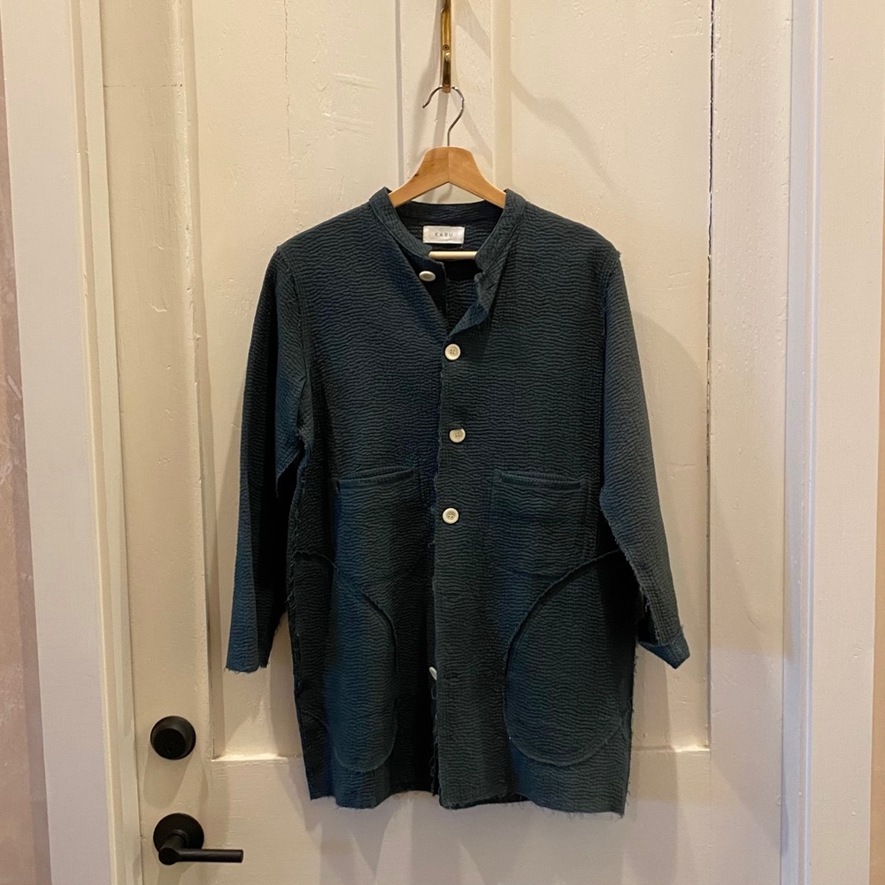 Karu Kantha Stitched Jacket Teal